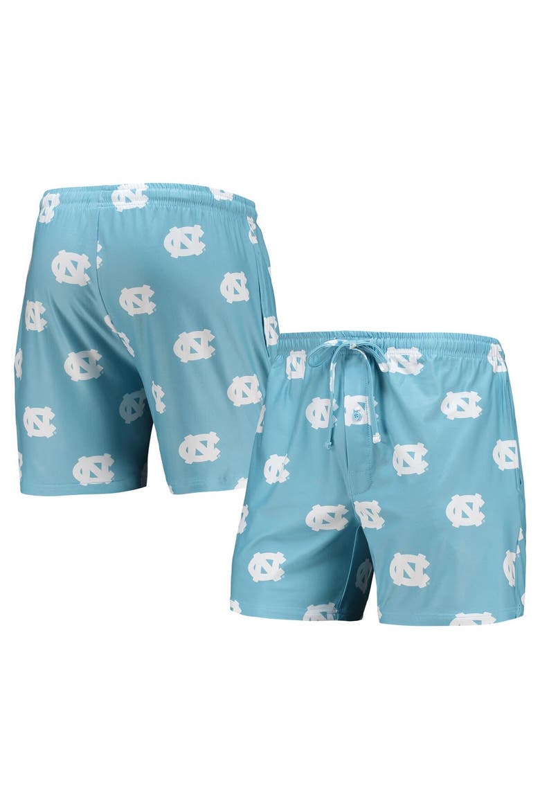 Men's Concepts Sport Carolina Blue North Carolina Tar Heels Flagship Allover Print Jam Shorts, Main, color, Light Blue