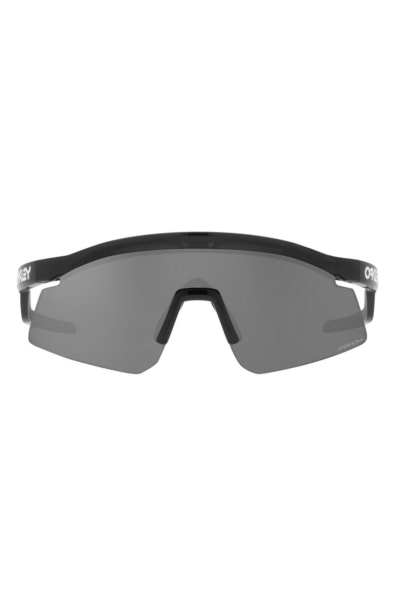 Oakley Hydra 37mm Prizm<sup>™</sup> Semirimless Wrap Shield Sunglasses, Main, color, Black