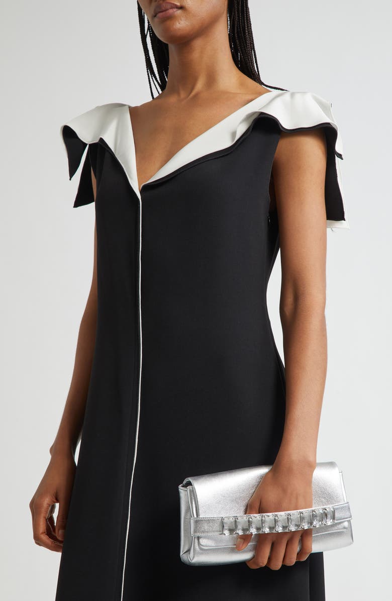 Jimmy Choo Kya Crystal Embellished Metallic Leather Clutch, Alternate, color,