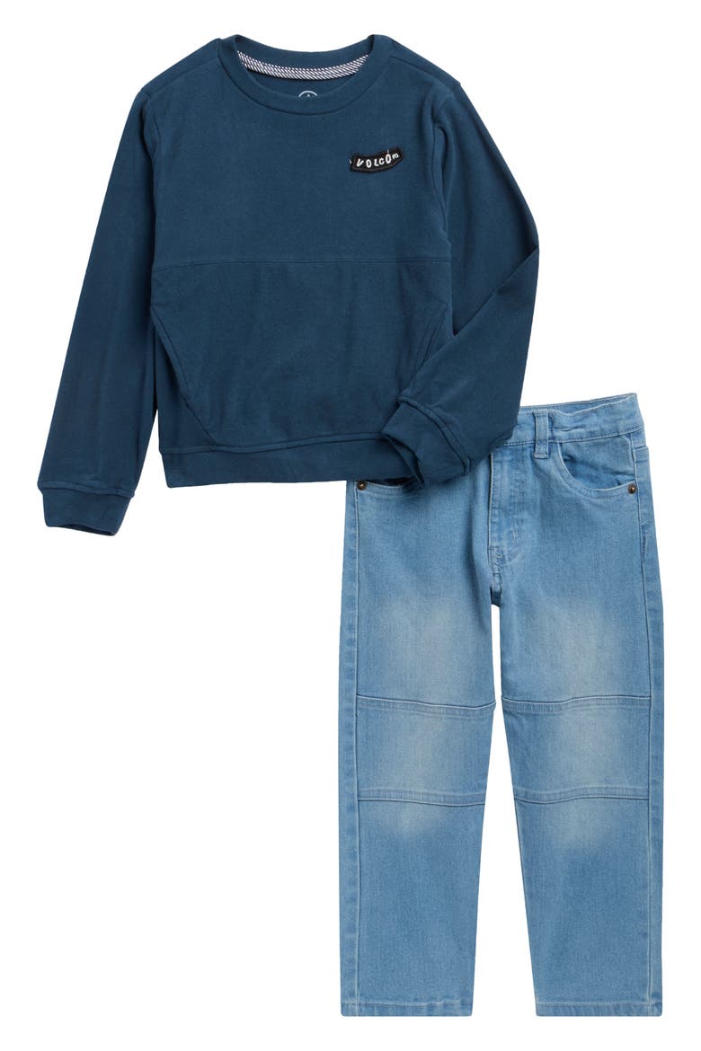 Kids' Sweatshirt & Jeans Set, Main, color, BLUE