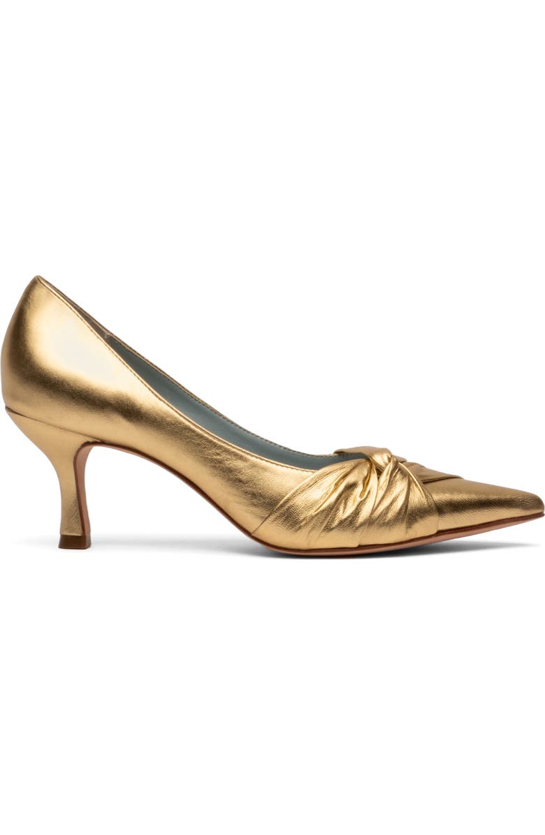 Frances Valentine The Knot Kitten Heel Pointed Toe Pump, Alternate, color, Platino