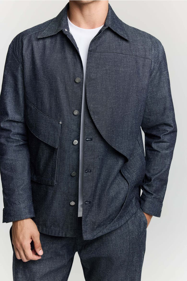 Layered Denim Jacket - Unique Style & Comfort, Alternate, color, Deep Blue