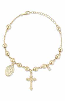 14k Gold Plated Rosary Anklet