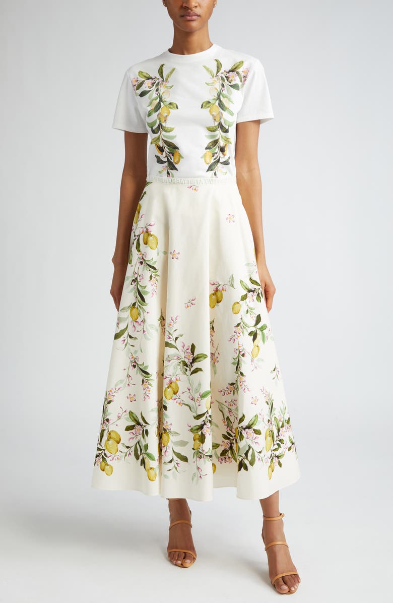 Giambattista Valli Lemon Tree Cotton Graphic T-Shirt, Alternate, color, 