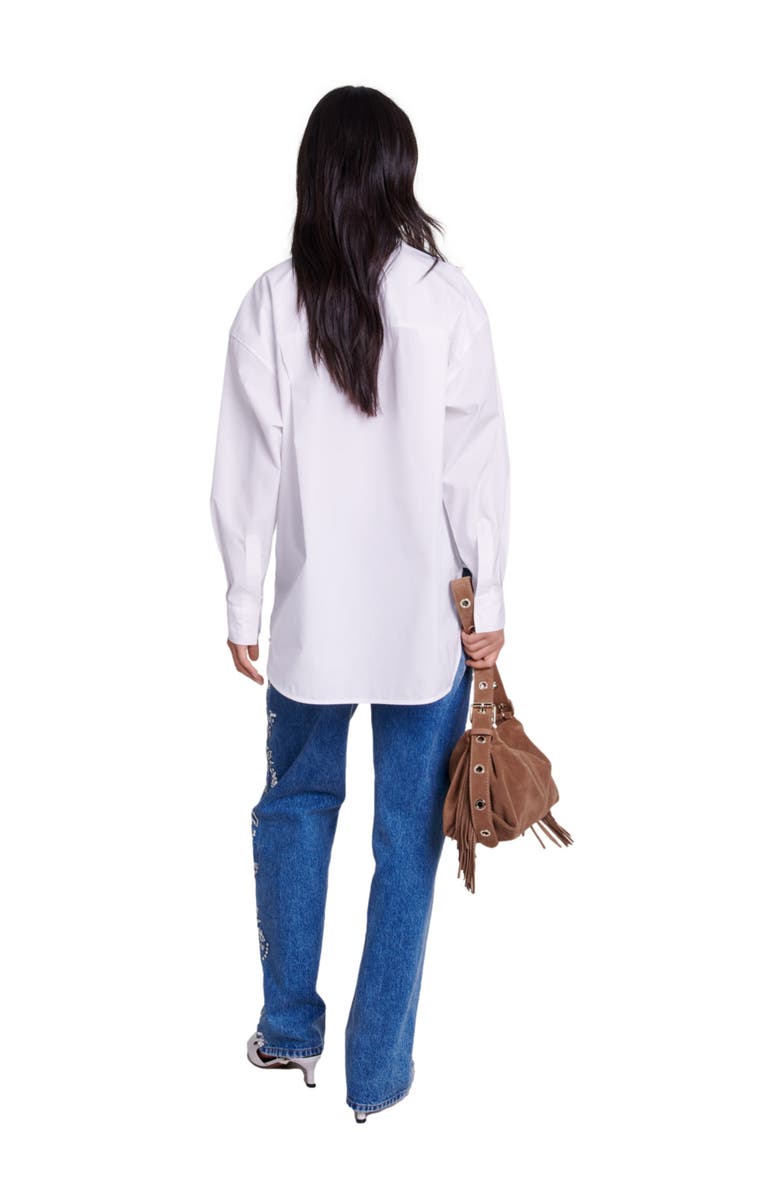 maje Oversized poplin shirt, Alternate, color, 