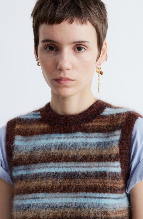 & Other Stories Stripe Wool & Mohair Blend Sweater Vest In Brown