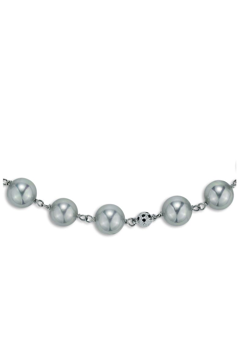 Leopard Pearl Collar Necklace, Alternate, color, Grey
