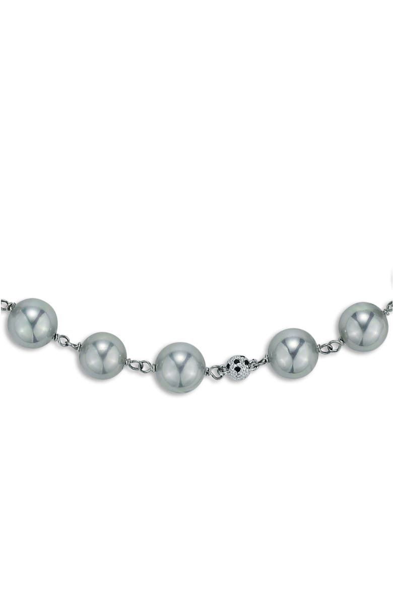 RETRO CHIC Leopard Pearl Collar Necklace, Alternate, color, Grey