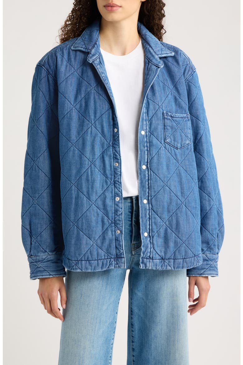 Quilted Denim Jacket, Main, color, QUILTED DISTRESSED INDIO