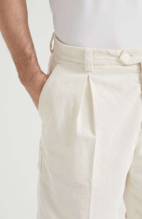 Brunello Cucinelli Cotton Corduroy Bermuda Shorts In Off-white