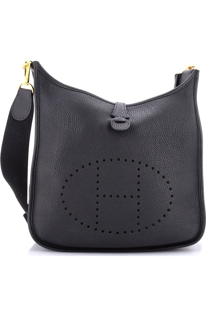 Pre-Owned Hermes Evelyne Bag Gen III Clemence PM, Main, color, Noir