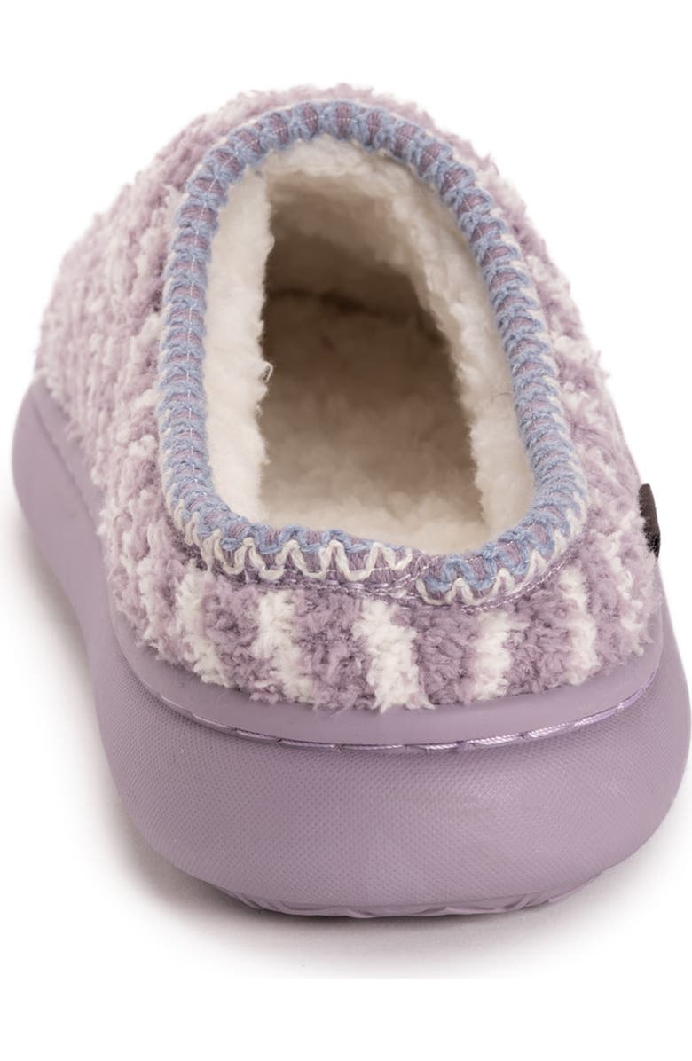 MUK LUKS Janna Cozy Crew Faux Shearling Lined Clog, Alternate, color, Purple Stripe