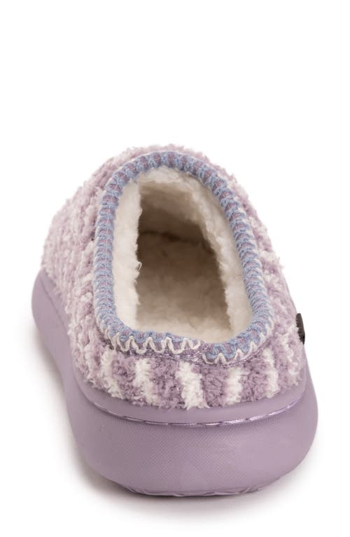 Muk Luks Janna Cozy Crew Faux Shearling Lined Clog In Purple