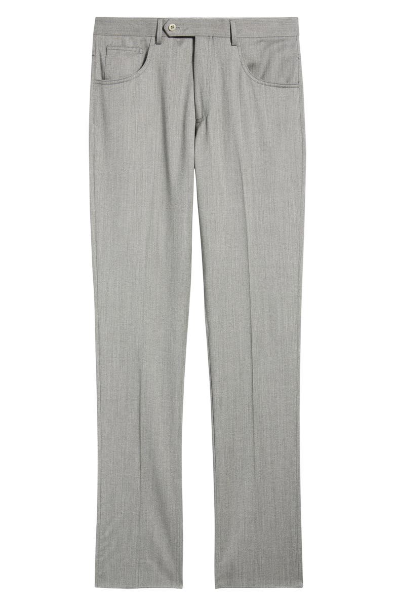 Zanella Parker Stretch Wool Trousers, Alternate, color, Light Grey