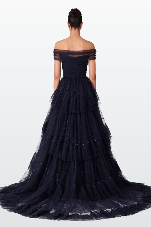 Jenny Packham Sequin-detail Queenie Gown In Blue