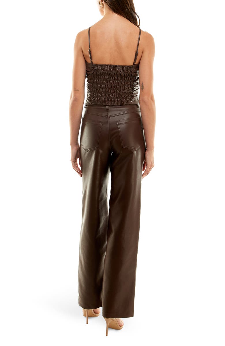 WAYF x Jourdan Sloane Giselle Faux Leather Pants, Alternate, color, Espresso