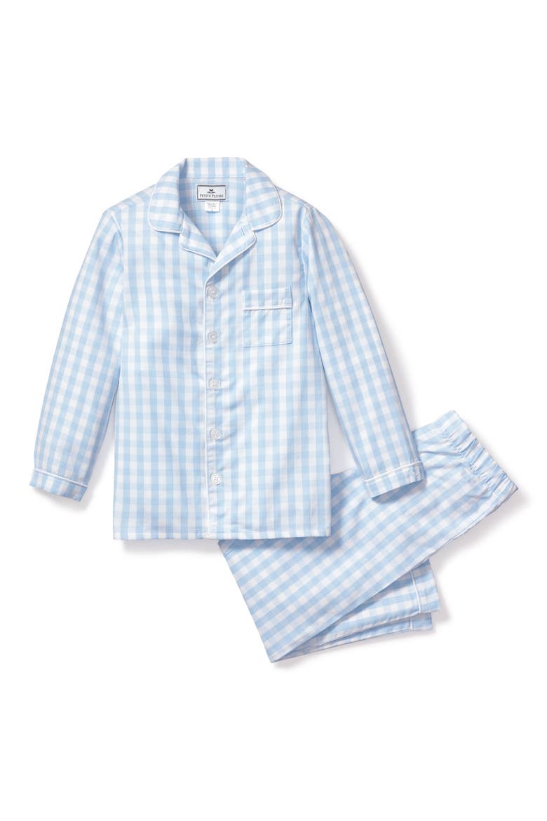 Gingham Two-Piece Pajamas, Main, color, BLUE