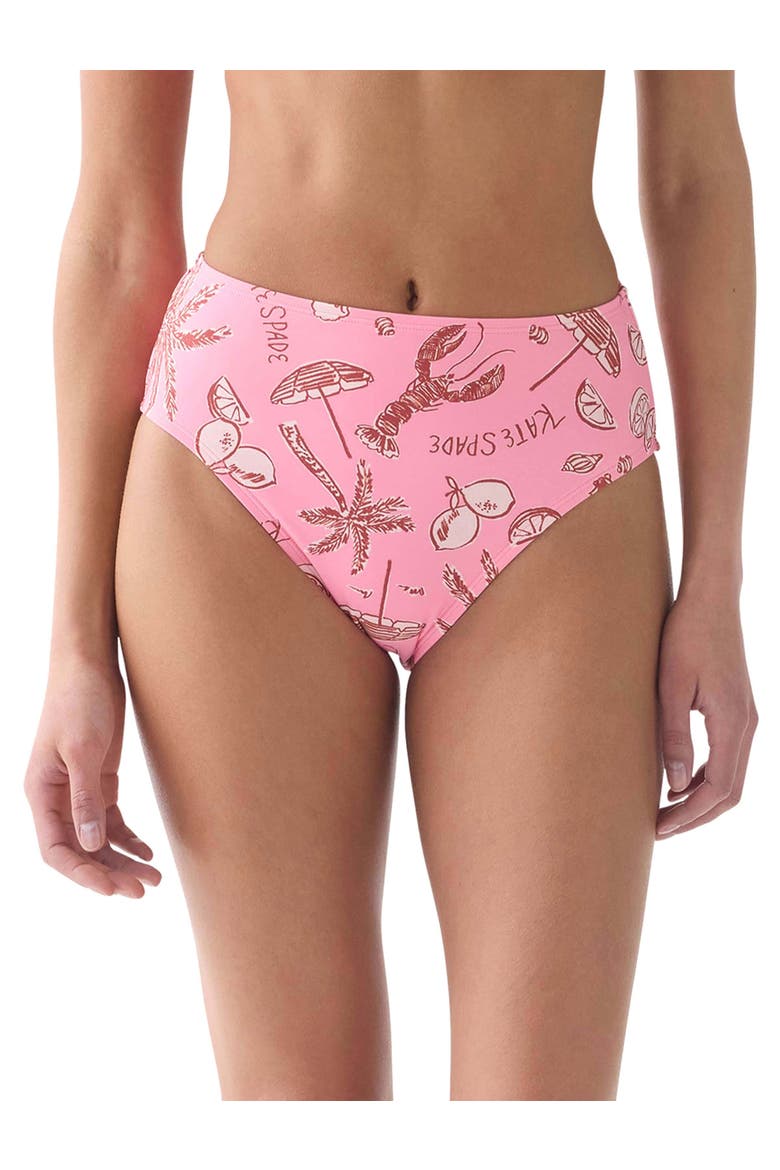 High Leg Swim Bottom Swimsuit, Main, color, Guava Slice