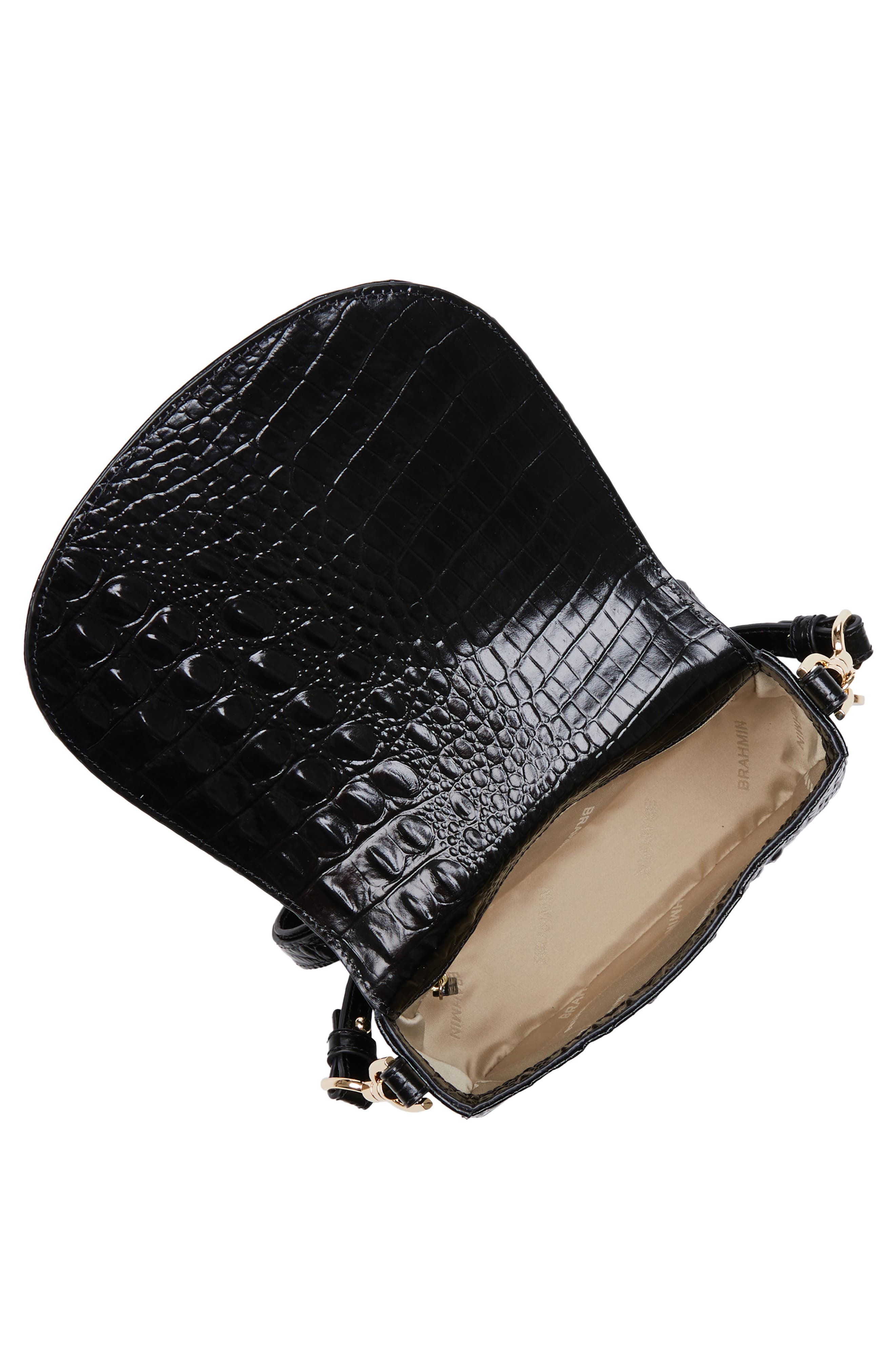 Brahmin Briar Croc Embossed Leather Crossbody Bag, Alternate, color, 