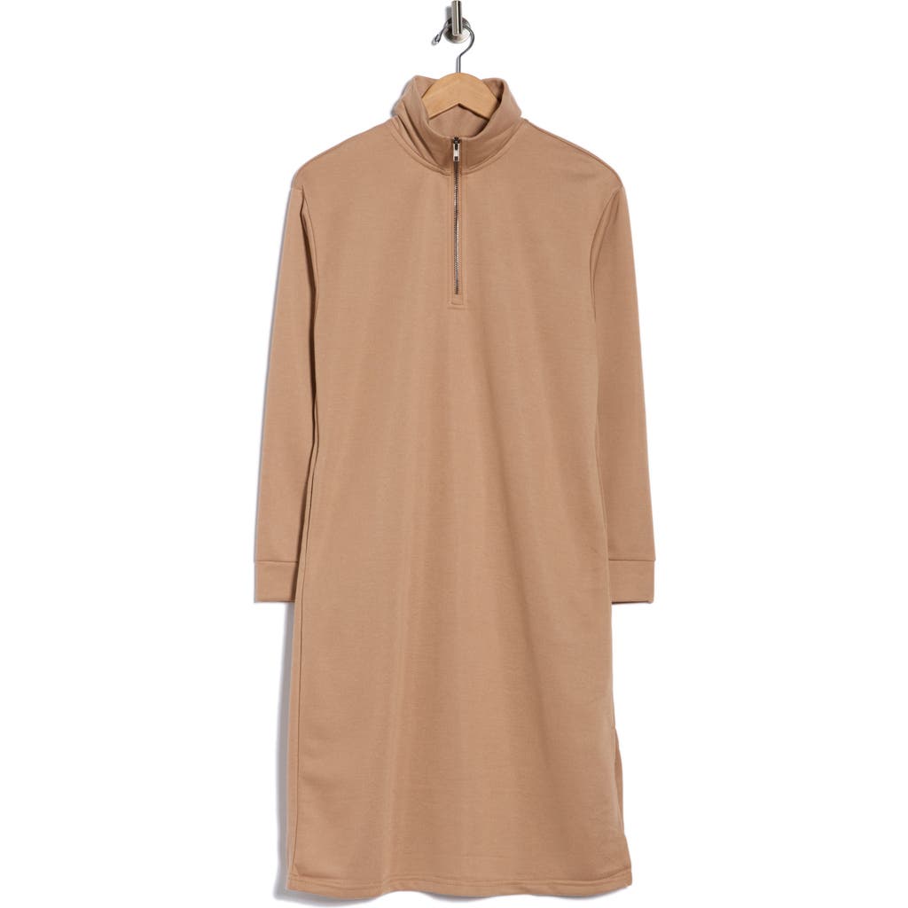 Wishlist French Terry Half Zip Long Sleeve Maxi Dress In Multi