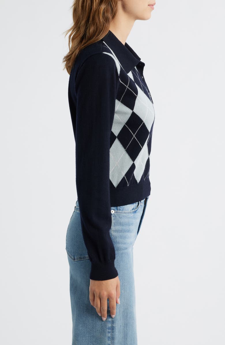 FRAME The Argyle Polo, Alternate, color, Grey Multi