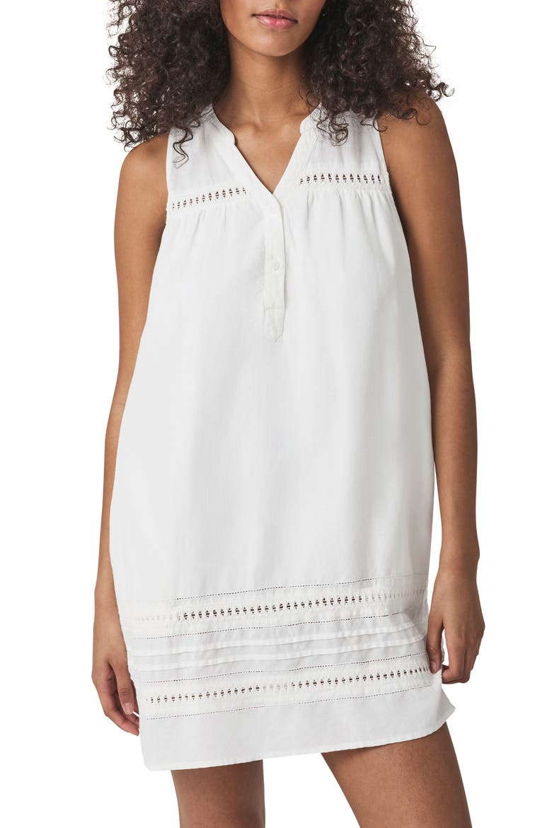Catalina Linen Blend Minidress, Alternate, color, WHITE