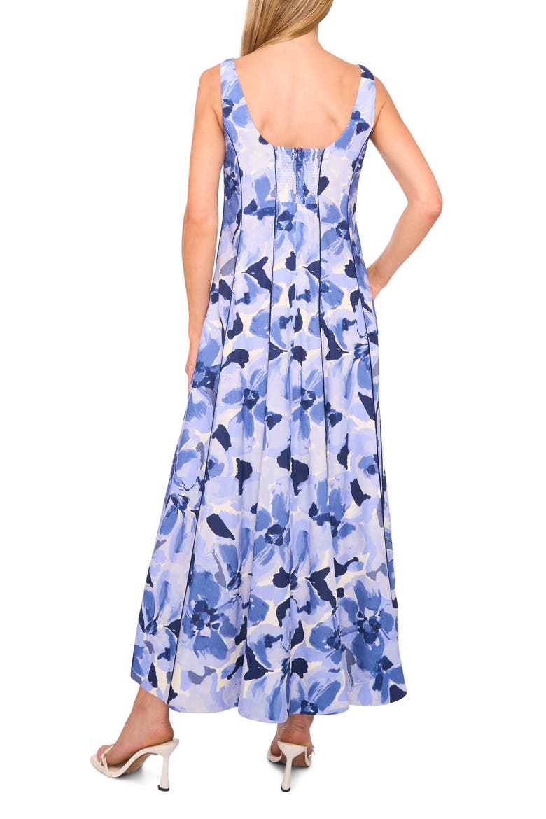 Floral Pipe Detail Maxi Dress, Alternate, color, MOONLIGHT BLUE