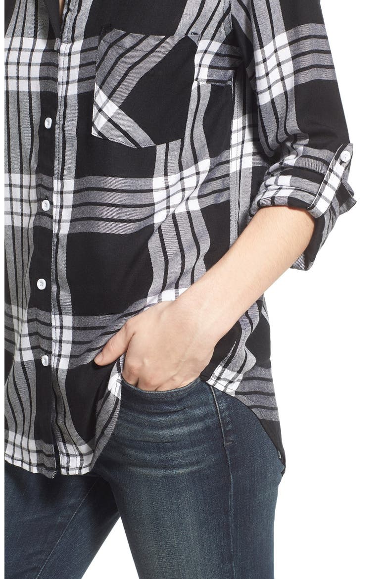 'Denver' Plaid Shirt, Alternate, color, black/ white
