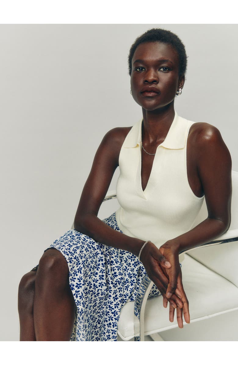 Reformation Tabitha Collar Sleeveless Sweater, Alternate, color, 