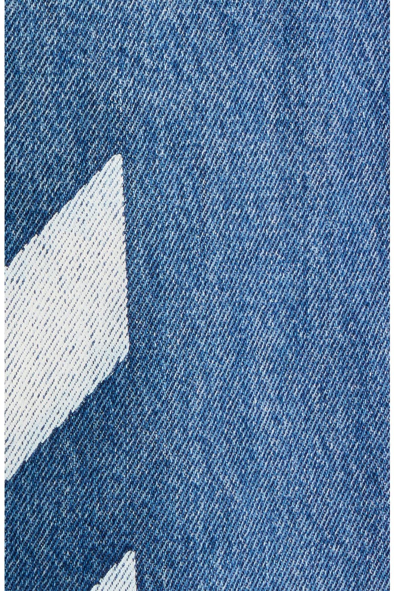 Diagonal Logo Denim Shorts, Alternate, color, STEEL INDIGO