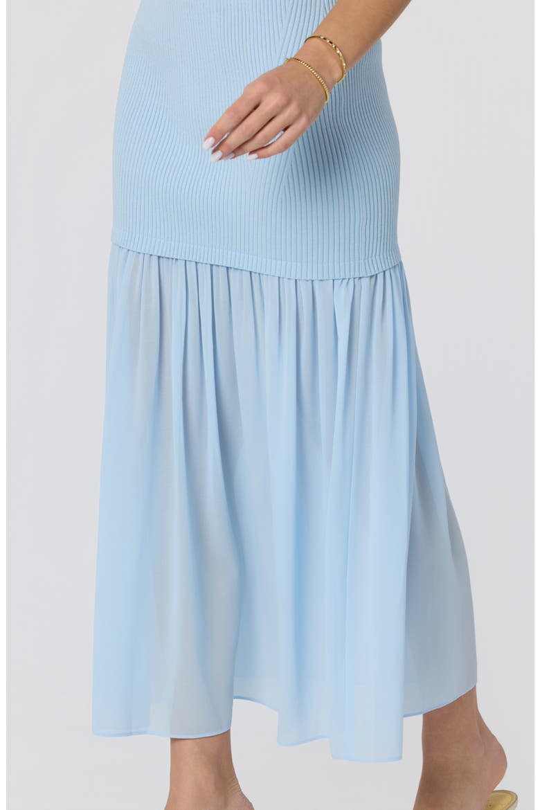 Halie Mixed Media Maxi Skirt, Alternate, color, LIGHT BLUE