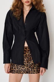 Reformation Vanta Stretch Poplin Button-Up Shirt
