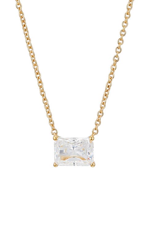 Modern Luv Large Emerald Cut Cubic Zirconia Pendant Necklace