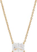 Nadri Modern Luv Large Emerald Cut Cubic Zirconia Pendant Necklace