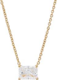 Nadri Modern Luv Large Emerald Cut Cubic Zirconia Pendant Necklace