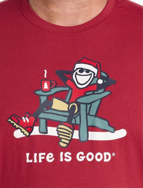 Life Is Good Big & Tall Santa Graphic Tee In Red