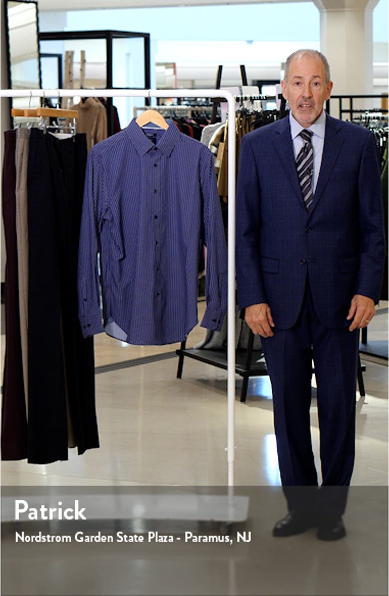 Checkerboard Stripe Performance Dress Shirt, sales video thumbnail