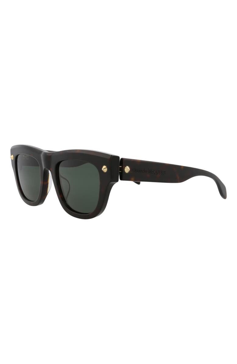 McQueen Fashion 53mm Square Sunglasses Glasses, Alternate, color, Havana Havana Green