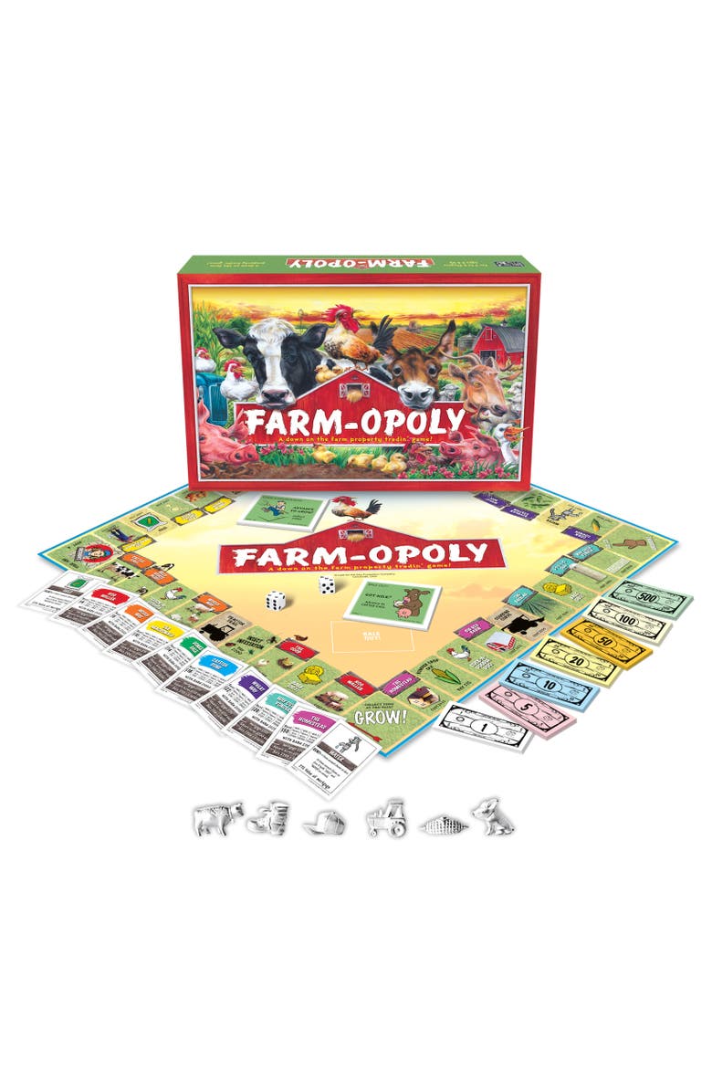 Late for the Sky Farmopoly Monopoly Board Game, Main, color, Multicolored