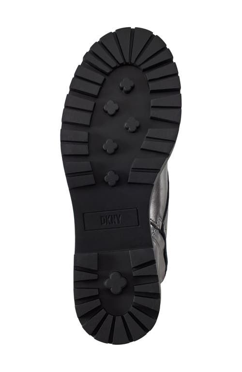 Dkny Rommily Lug Sole Combat Boot In Silver
