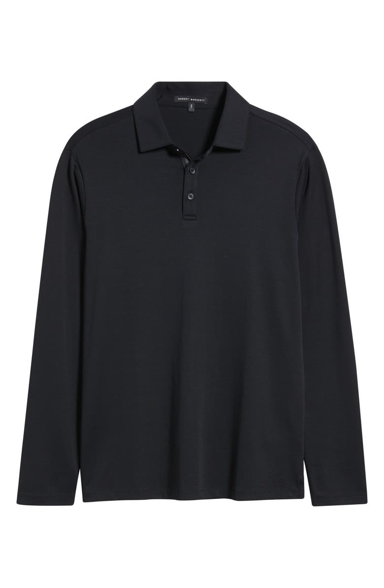 Robert Barakett Georgia Long Sleeve Pima Cotton Polo, Alternate, color, Black