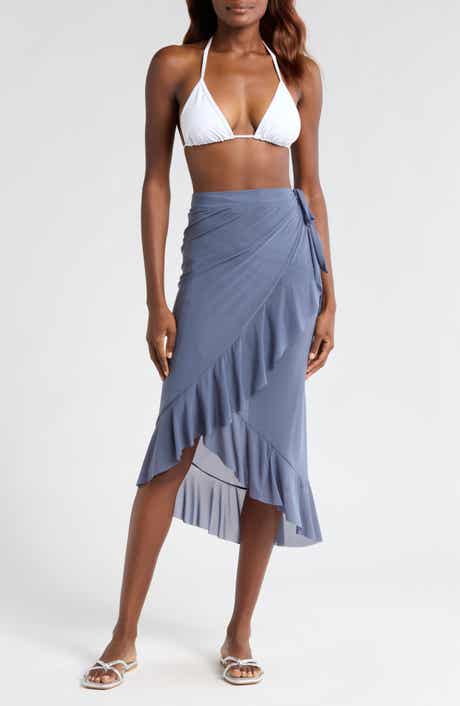 BLEU by Rod Beattie Ruffle Mesh Cover-Up Pareo