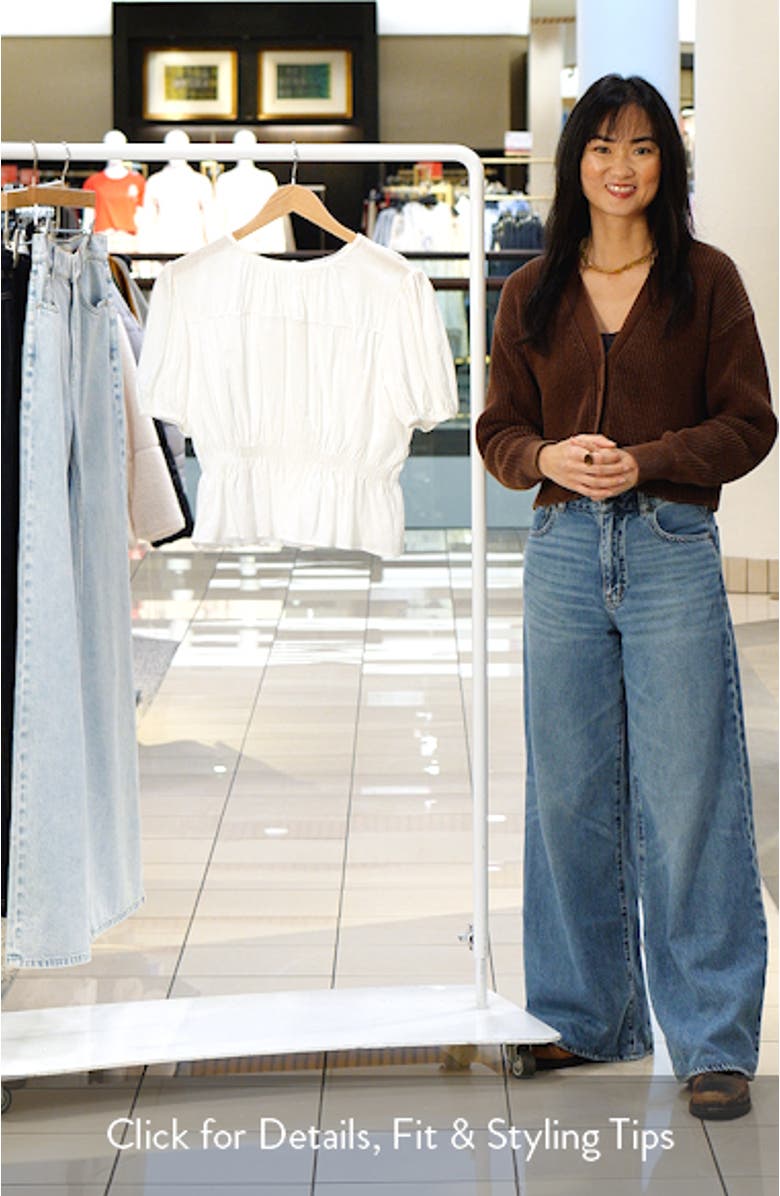 Solstice Cotton & Linen Blend Peplum Top, sales video thumbnail