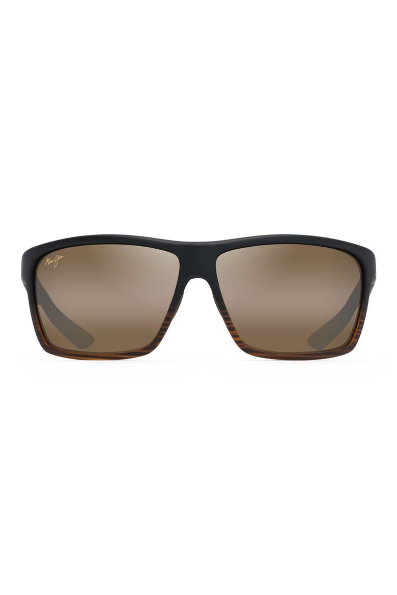 Alenuihaha 64mm Polarized Sport Sunglasses, Main, color, STRIPE DARK BROWN/ BRONZE