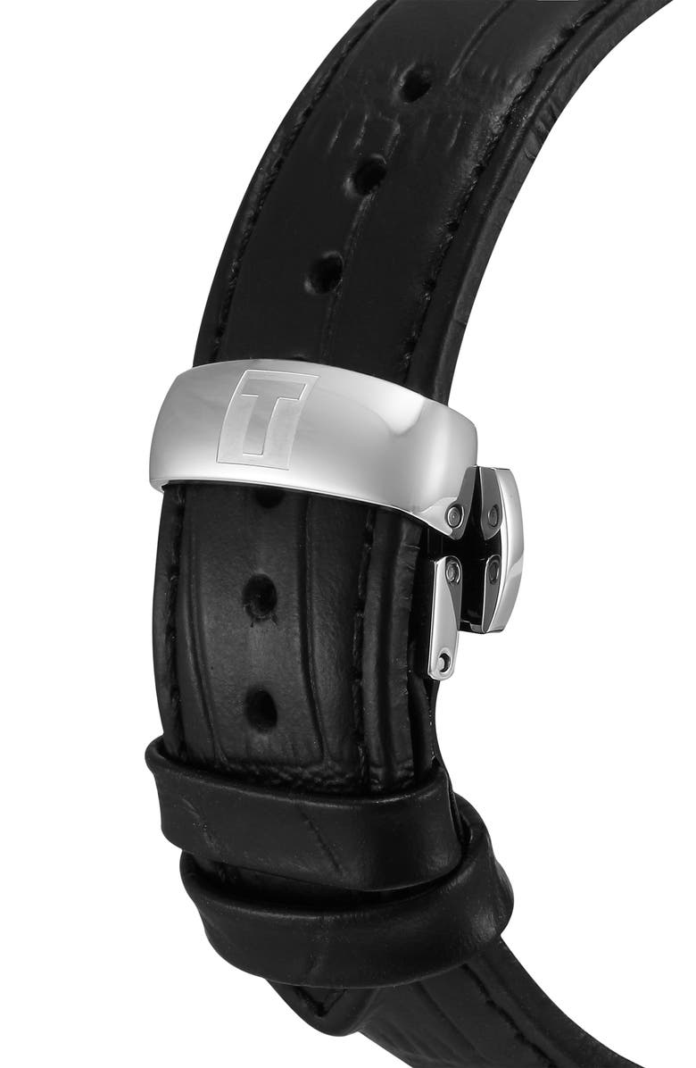 Tissot Chemin Des Tourelles Automatic Leather Strap Watch, 42mm, Alternate, color,