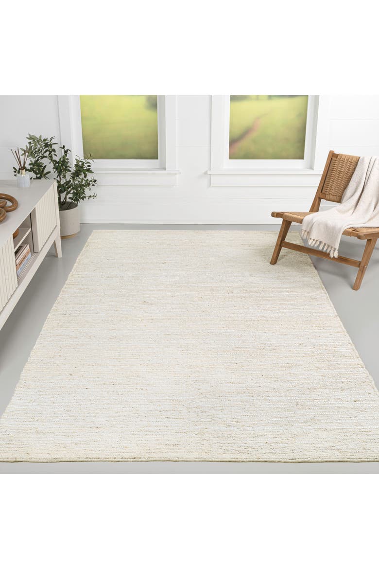 Griffin Rustic Farmhouse Woven Jute Solid Area Rug, Alternate, color, Bleach