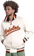 STARTER Men's Starter White Baltimore Orioles The Captain Cooperstown Logo Full-Zip Varsity Jacket