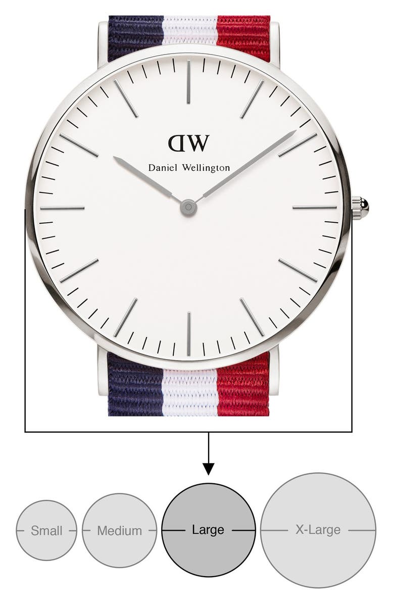 Daniel Wellington 'Classic Cambridge' NATO Strap Watch, 40mm, Alternate, color, 