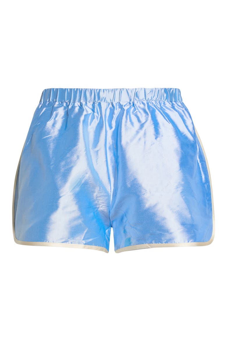 The Silk Taffeta Racer Stripe Shorts, Main, color, CLOUD