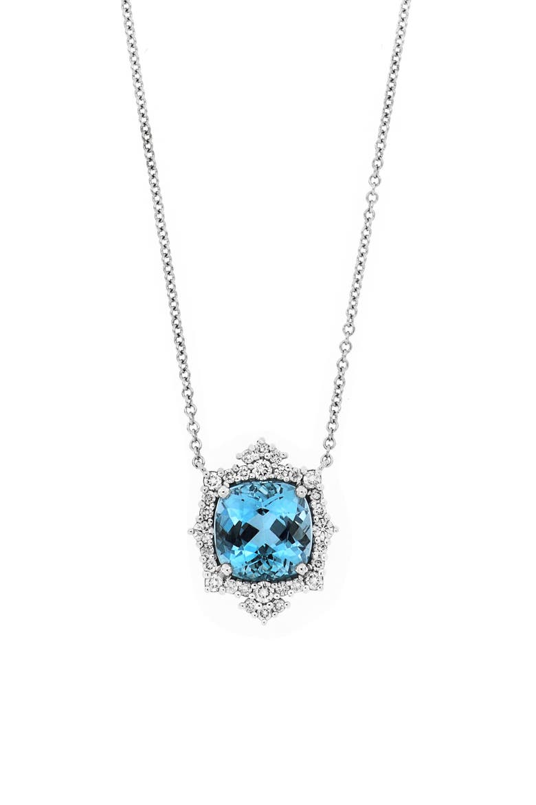 Aquamarine Pendant Necklace (Nordstrom Exclusive), Main, color, WHITE GOLD